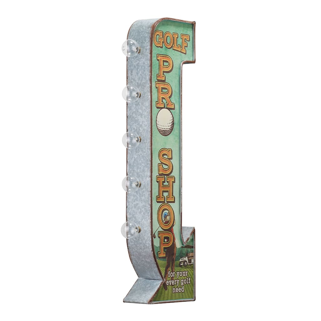 Metal LED Golf Pro Shop Marquee Wall Sign - 27" x 6" x 3"
