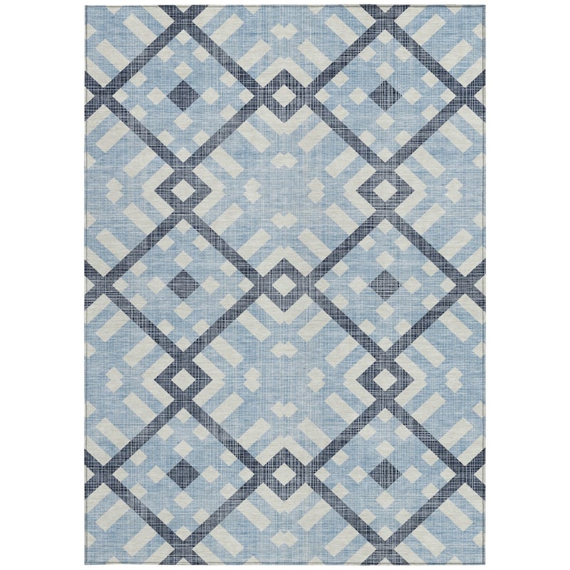 HomeRoots Geometric Transitional Rectangle Outdoor Rug