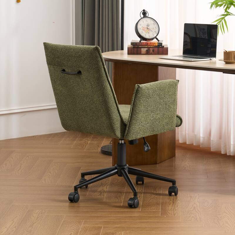 Upholstered Fabric Swivel Task Chair, Office Chair with Wheels