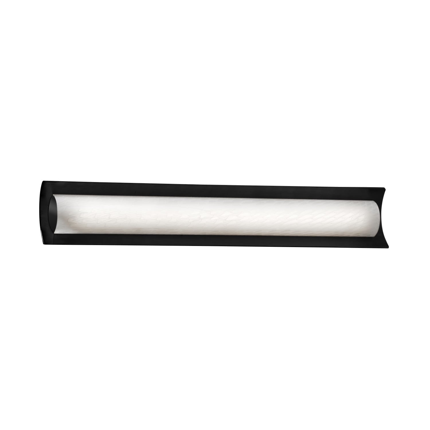 Justice Design Fusion Lineate 30-inch Matte Black ADA LED Wall/ Bath Bar, Weave Shade