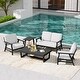 preview thumbnail 69 of 99, 5-Piece Teak Outdoor Conversation Set with Tables.