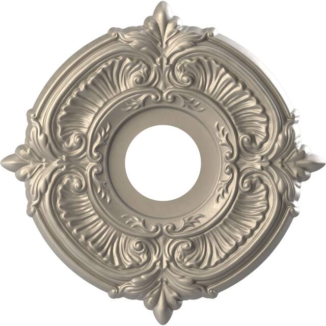 3 1/2" Inside Diameter - Attica Thermoformed PVC Ceiling Medallion - 13" Outside Diameter - Metallic Silver Metallic