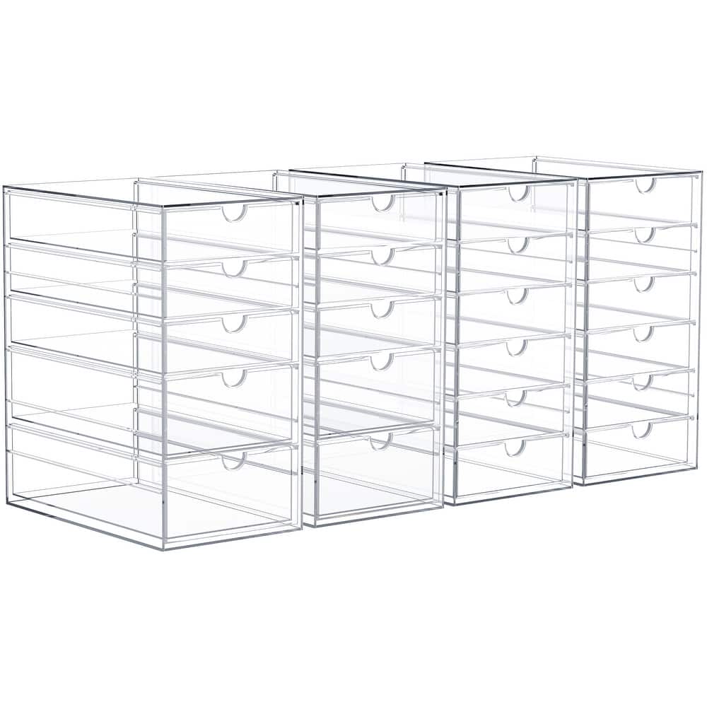 Sorbus Clear 22 Drawers Office Organization and Storage, Art Supplies, and Stationary Organizer, 4 Pcs Stackable Set - 22 Pack