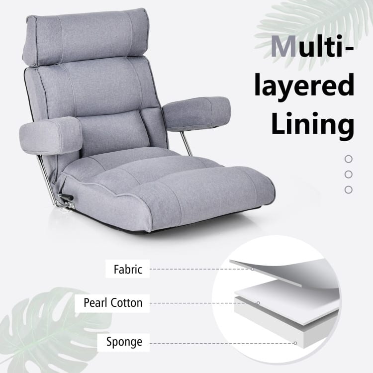 Adjustable Folding Sofa Chair with 6 Position Stepless Back - 31.5"x 28.5" x 29.5"