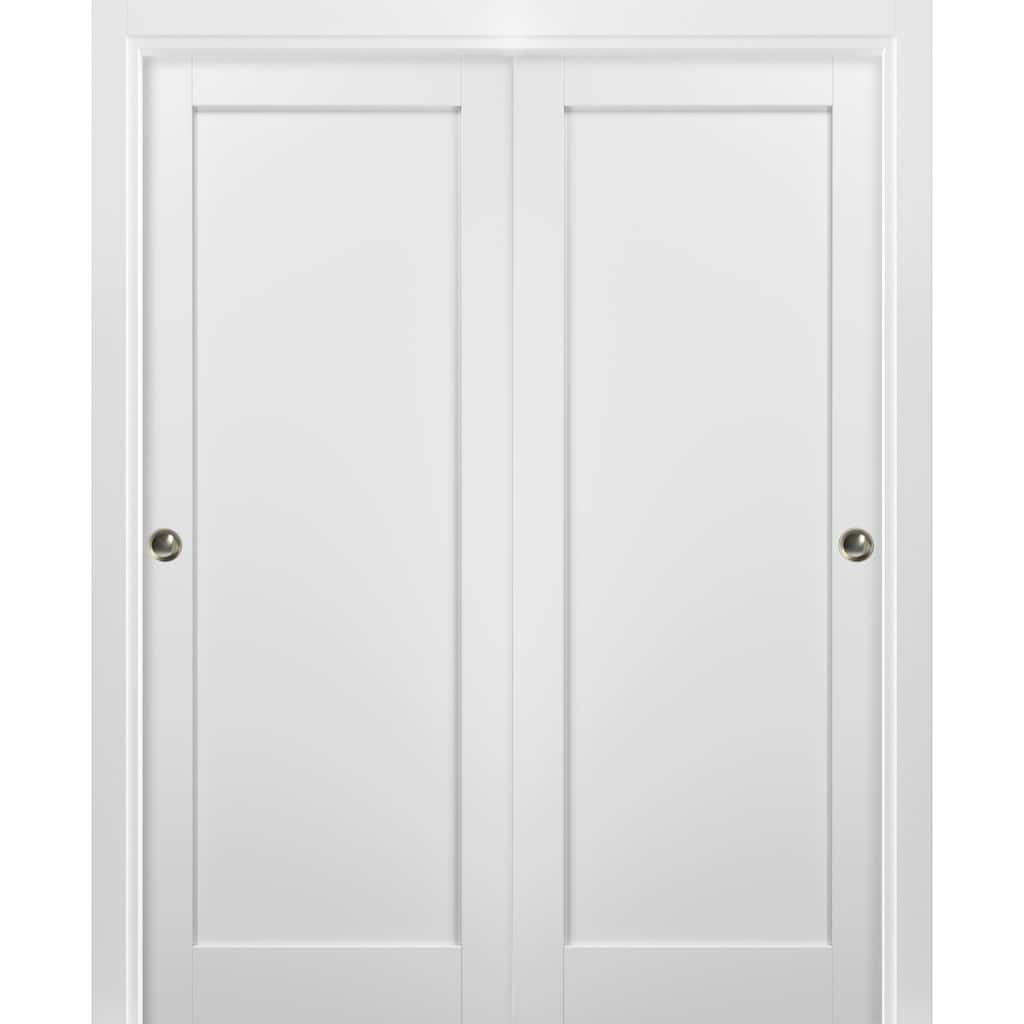 Sliding Closet Bypass Doors hardware / Quadro 4111 White Silk