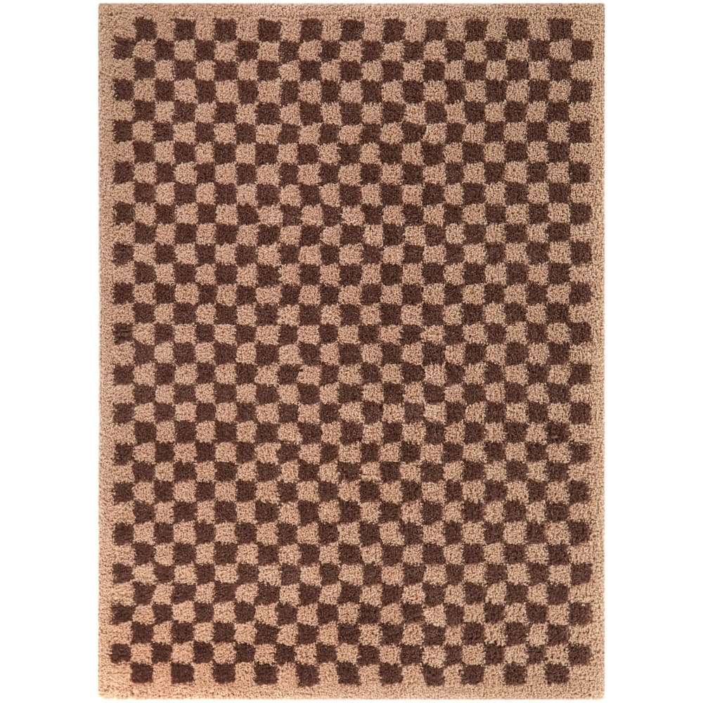 Covey Plush Checkered Thick Shag Area Rug