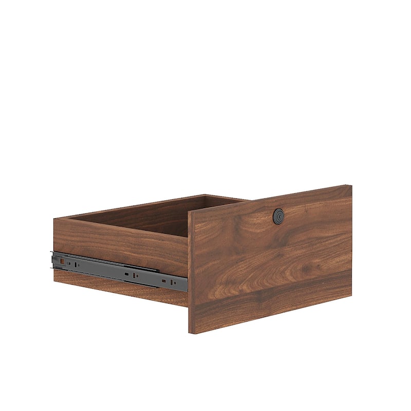 Set of 2 Nightstands with Charging Station and Bookshelf