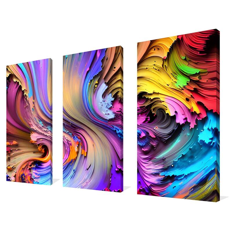 "Constructed Dreams X" by Nikita Mann 3 Piece Set on Canvas