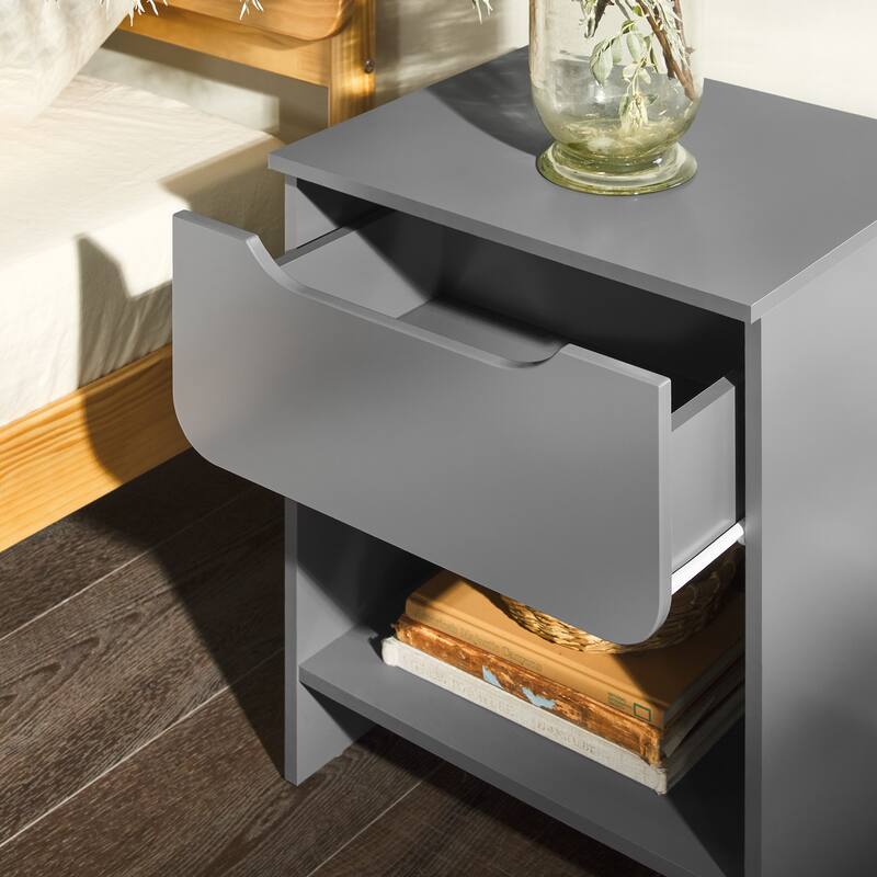Middlebrook Designs Modern 1-Drawer Nightstand with Cubby