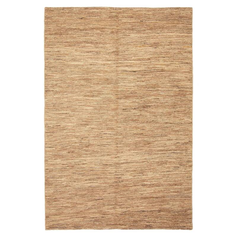 ECARPETGALLERY Flat-Weave Natural Beige Wool Tapestry Kilim - 5'2 x 8'0 - Beige - 5'2 x 8'0