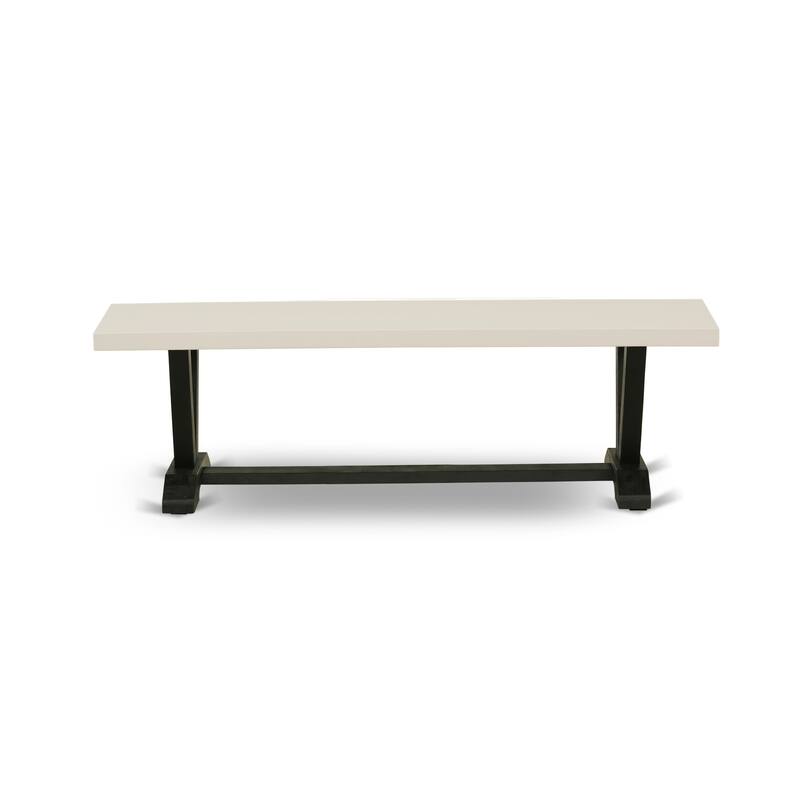 East West Furniture 3 Piece Dining Room Set - 1 Dining Table and 2 Benches(Finish Options)