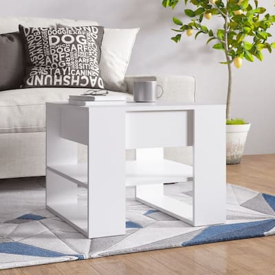 vidaXL Coffee Table End Table Sofa Table Living Room Furniture Engineered Wood - 21.9" x 21.7" x 17.7"
