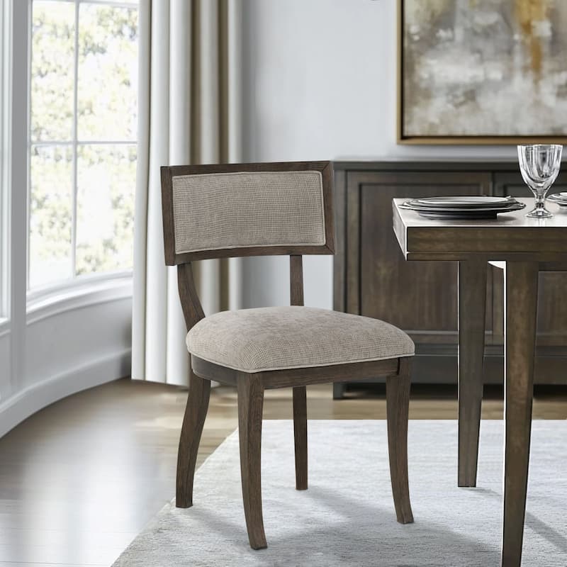 Madison Park Signature Marie Upholstered Split-Back Dining Chairs with Curved Wood Frame (Set of 2)