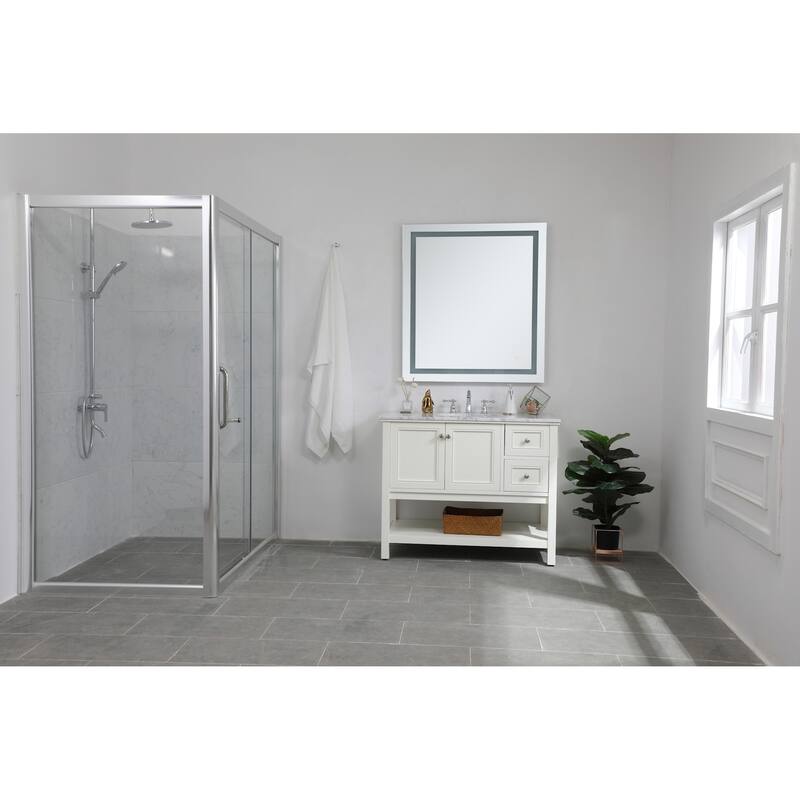 Elegant Lighting Helios 40" x 36" Rectangular Frameless Wall Mounted