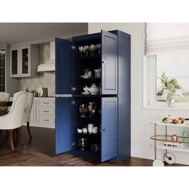 Palace Imports 100% Solid Wood Pantry Cabinet, Raised Panel Doors, Adjustable Shelves, 32" Wide, 71.5" Tall - 32" x 71.5"