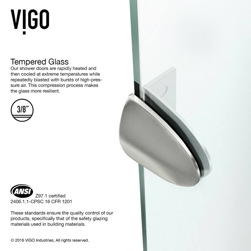VIGO Gemini Frameless Hinged Neo-Angle Shower Enclosure and Base