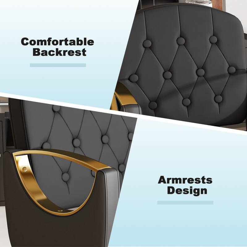 Roomfitters Professional Hydraulic Salon Chair with 360° Swivel, Heavy Duty Barber Stylist Chair with Gold Base