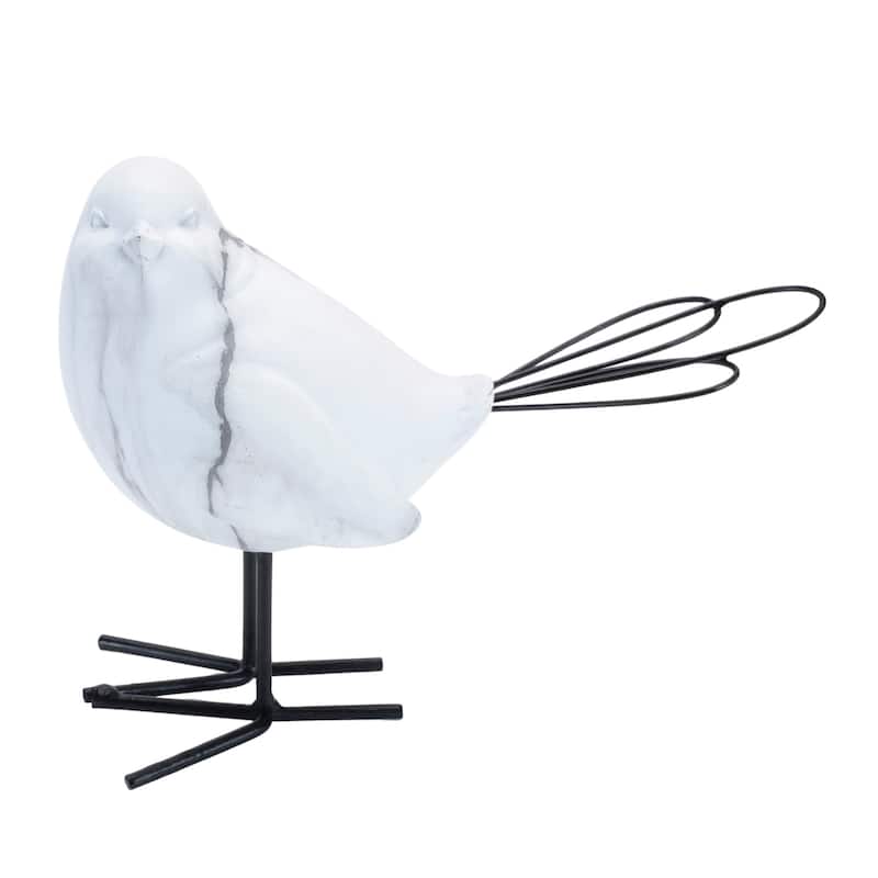 Marble Bird Figurines - 7" - Set of 4