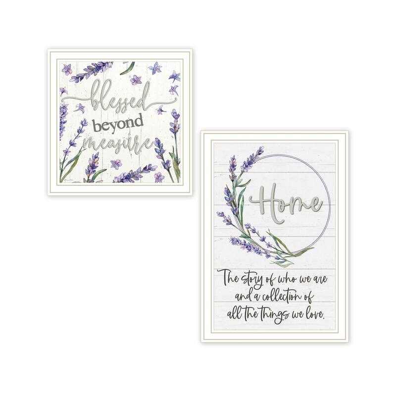 Trendy Decor 4U "My Families Story" Printed Framed Wall Art by Susie Boyer - White - 14 x 14