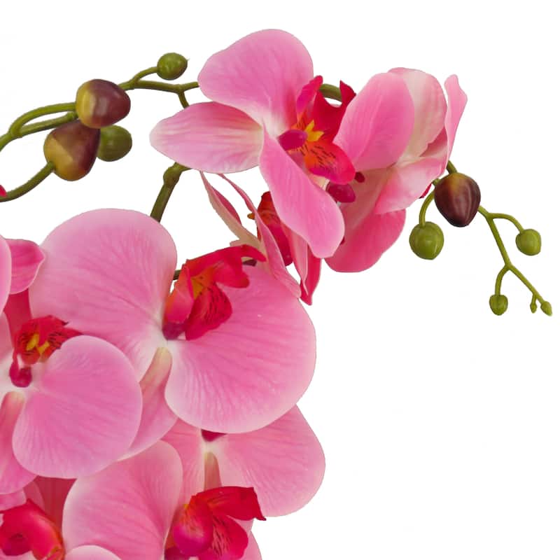 National Tree Company 21 in. Pink Orchid Flower in Wood Box