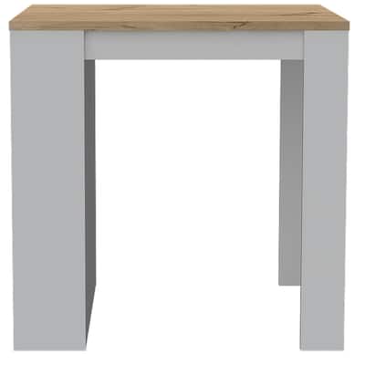 Kitchen Island - White & Pine Storage Cart - Modern Kitchen Centerpiece - 36" x 31"