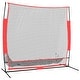 preview thumbnail 2 of 7, vidaXL Portable Baseball Net Black and Red 84.6"x42.1"x85" Polyester