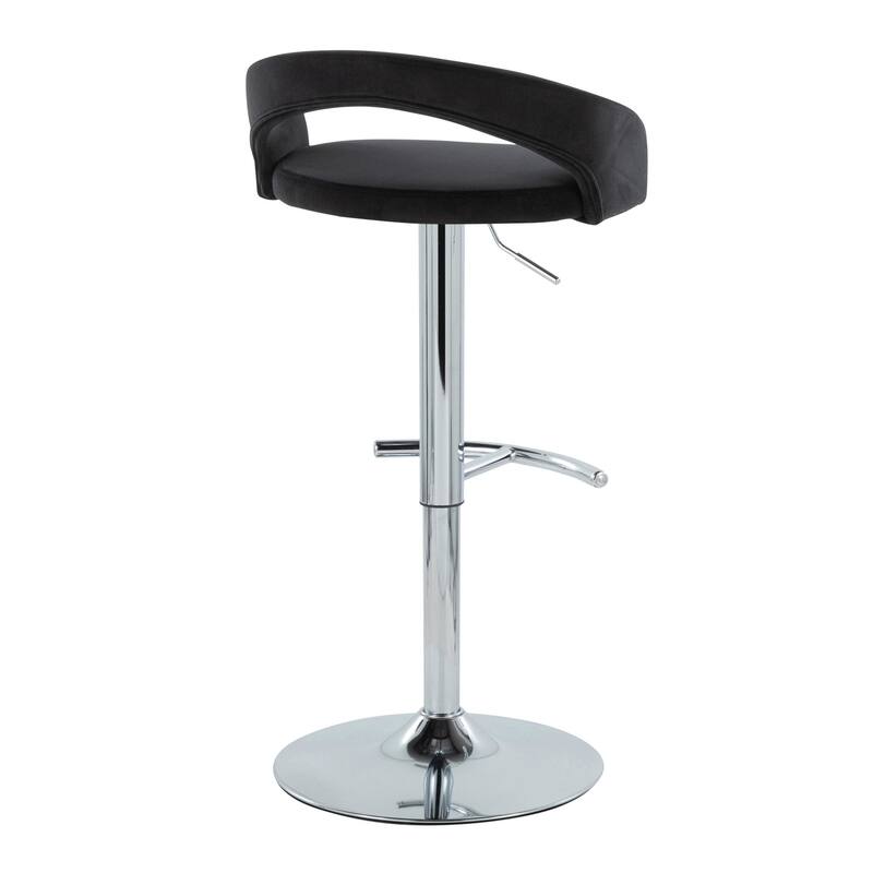 Grotto Upholstered Adjustable Barstool with Chrome Base