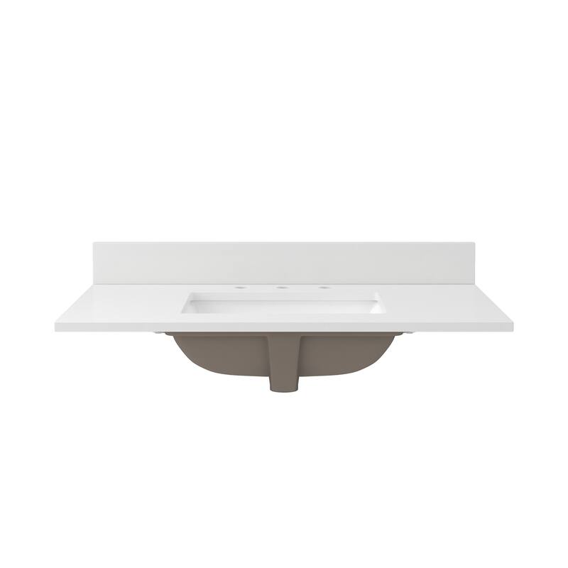 CRAFT + MAIN QZ37228R 37" Quartz Vanity Top with Backsplash and