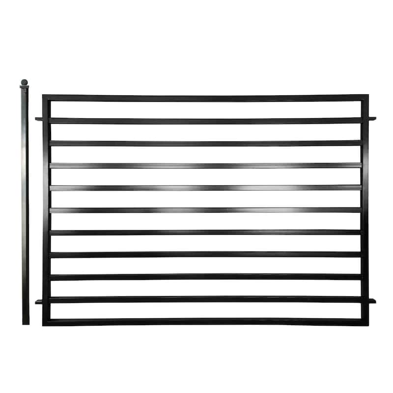 ALEKO Yard Garden Powder Coated Steel Fence 8' x 5' Milan Style Black