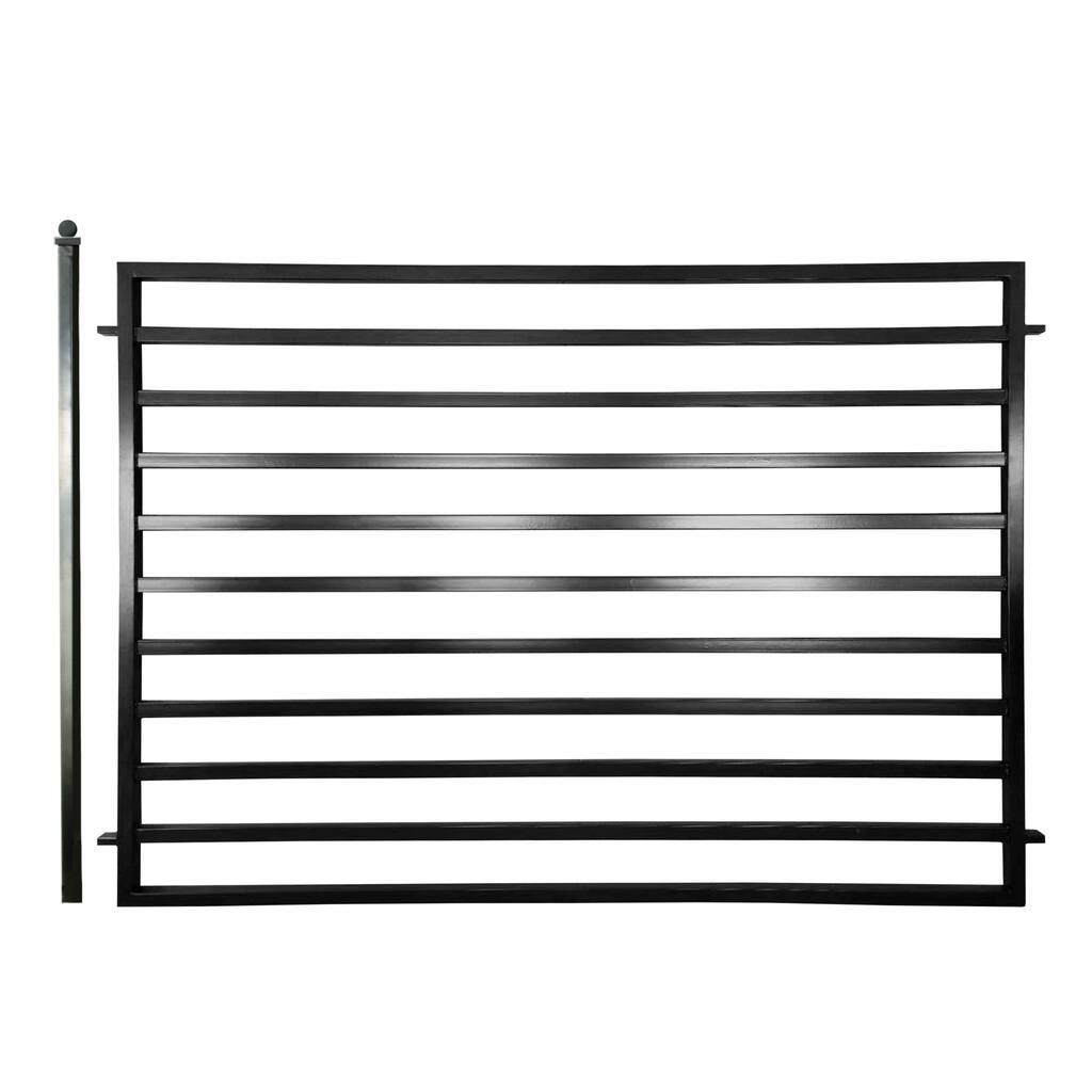 ALEKO Yard Garden Powder Coated Steel Fence 8' x 5' Milan Style Black