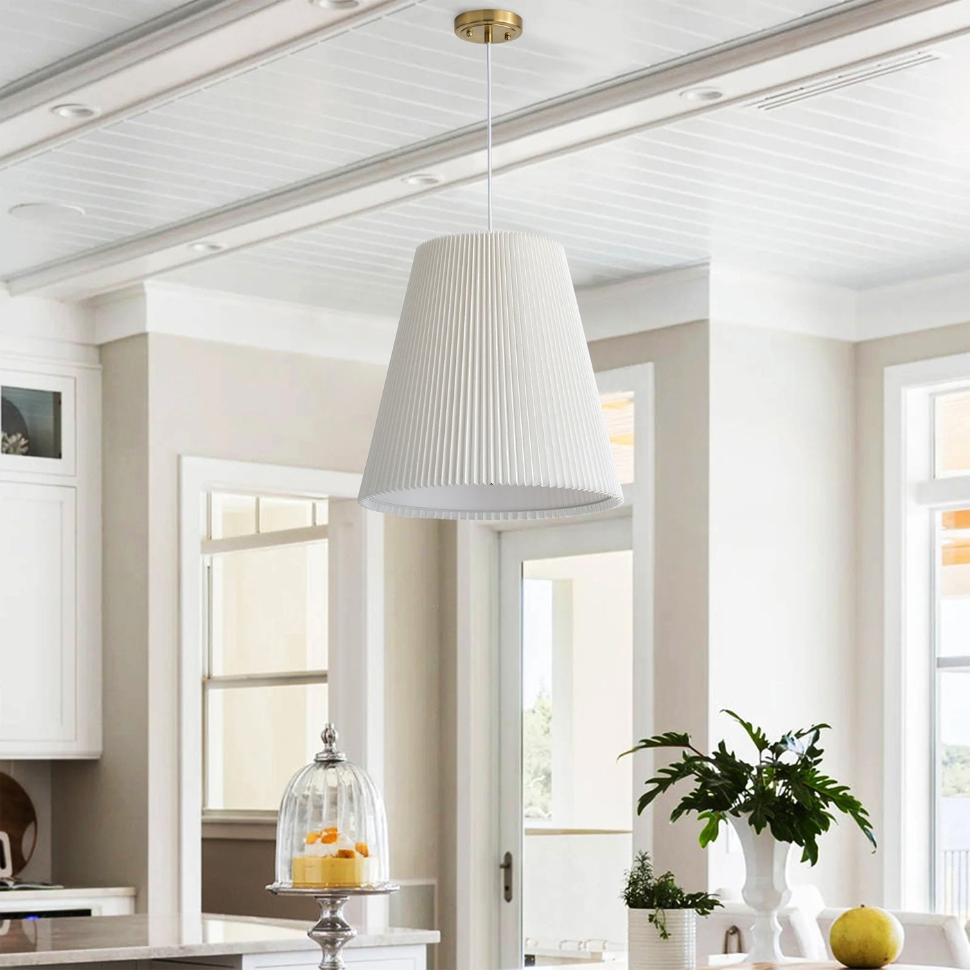 Pleated ceiling light outlet