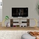 preview thumbnail 2 of 11, Modern 68 in. Wood TV Stand with 4 Storage Shelves Fits TV's up to 68 in. Walnut/Yellow