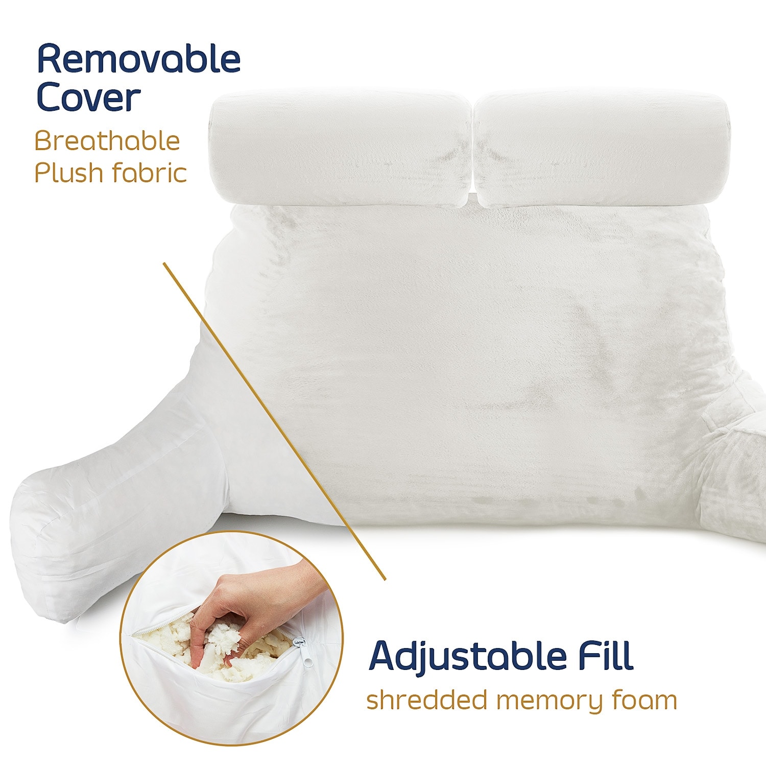 Backrest pillow with removable cover top