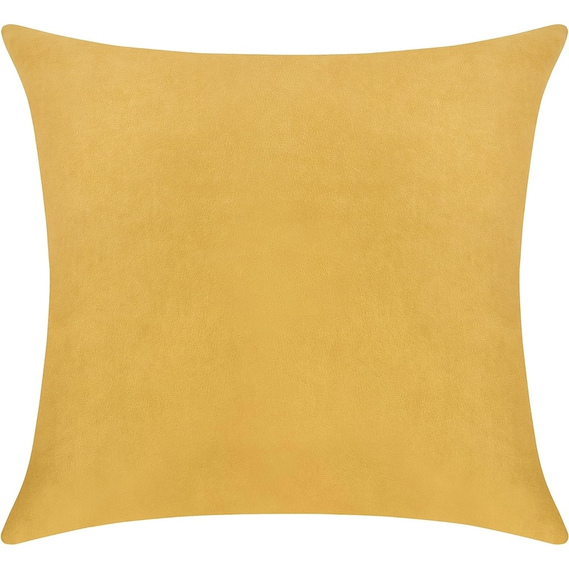Delara Pack of 1 Velvet Decorative Throw Pillow Cover 20x20 Inches, Cushion Cover, Soft and Breathable Fabric, Hidden Zipper - Cover Only - Royal Yellow
