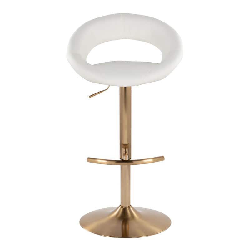 Silver Orchid Poppy Adjustable Bar Stool with Rounded T Footrest (Set of 2)