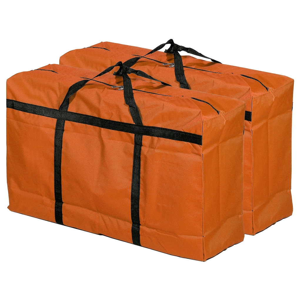 2pcs Storage Tote with Zippers 125L Capacity Moving Tote Bags for Clothes Orange