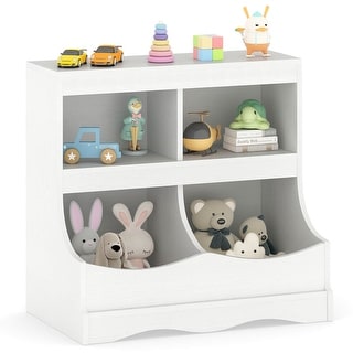 Costway Toy Storage Organizer for Toys & Books 4-Cubby Kids Bookcase - See Details