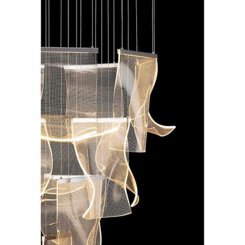 Luxury Acrylic Chandelier 31.5" Wide 16 lights LED Multi Light