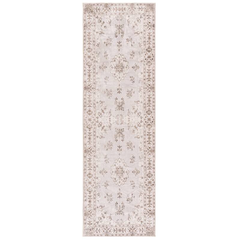 SAFAVIEH Arizona Sylvanie Machine Washable & Slip Resistant Rug - 2'6" x 8' Runner - Beige/Ivory