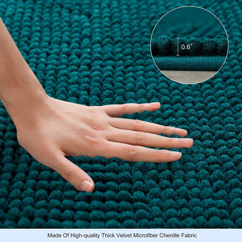 Subrtex Luxury Chenille Bath Rugs Soft Bathroom Mats