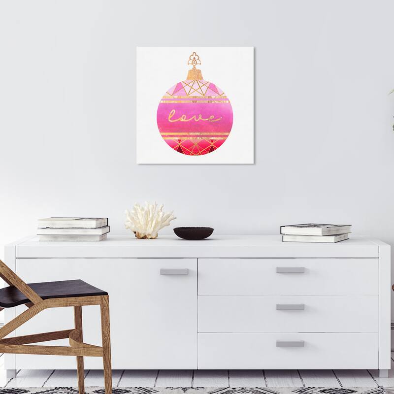 Wynwood Studio Prints Typography and Quotes Ruby Geo Ornament Pink and Dark Pink Modern & Contemporary Wall Art Canvas Print - 20 x 20
