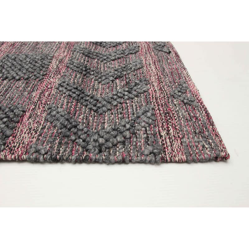 ECARPETGALLERY Braid weave Sienna Grey Wool Rug - 4'11 x 8'2