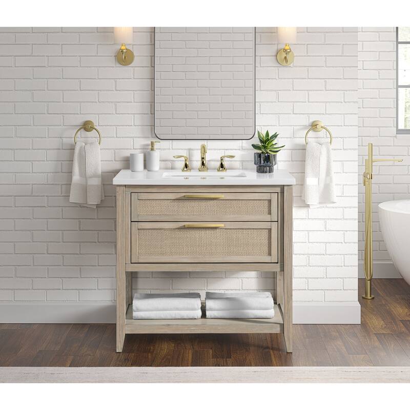Banks 37-Inch Driftwood Single Bathroom Vanity