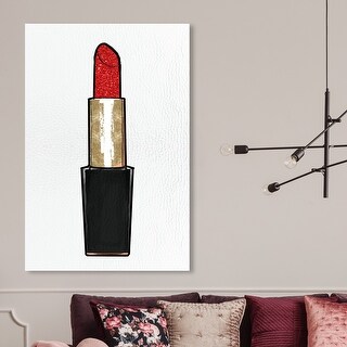Oliver Gal★Lipstick Stains Red★キャンバスアート 4サイズ Oliver Gal 'Red Lipstick Glitter' Fashion and Glam Wall Art