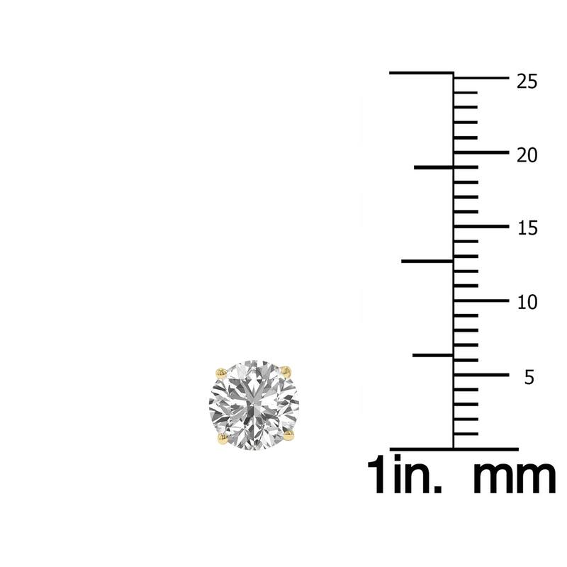 Marquee Lab Grown 2 Carat Total Weight Diamond Solitaire Earrings in 14K Yellow Gold