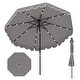 preview thumbnail 8 of 38, 9.3 FT Outdoor Patio Polyester Umbrella with Solar LED Lights and Tilt Crank Metal Frame for Garden Deck