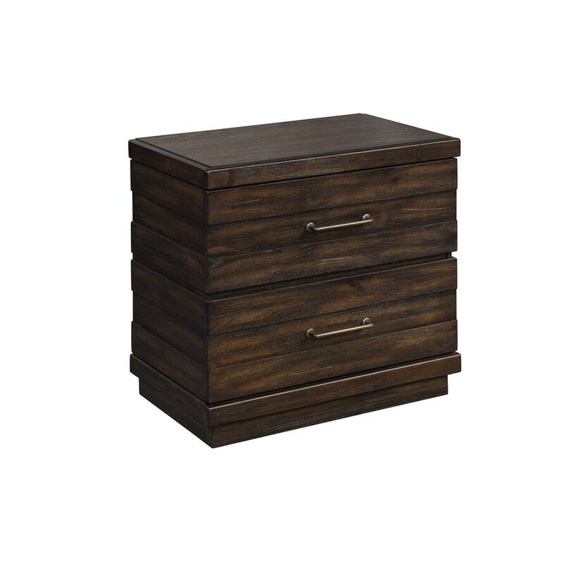 Industrial Farmhouse Nightstand with Cedar Lined Drawer and Custom Hardware - Brown
