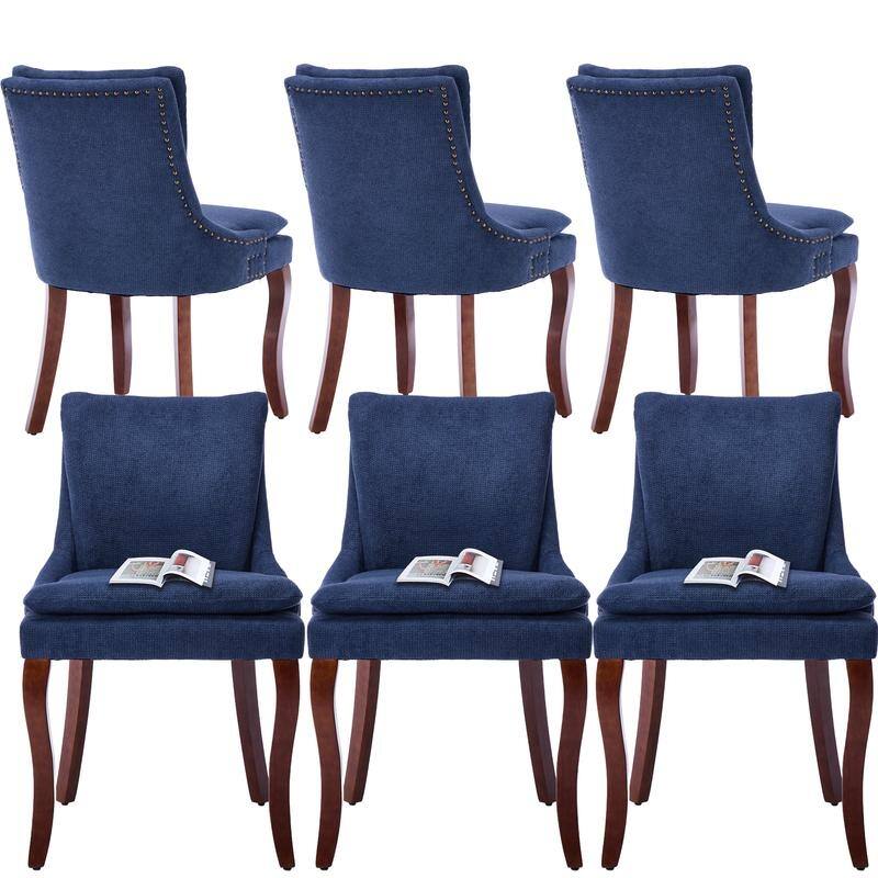 Modern Double-layer Cushioned Dining Chairs Set of 4
