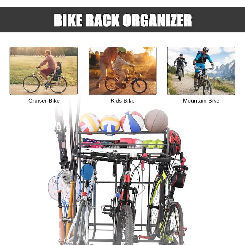 Mythinglogic Garage Bike Rack Baskets Collection Organizer Bike Storage Bike Rack Garage