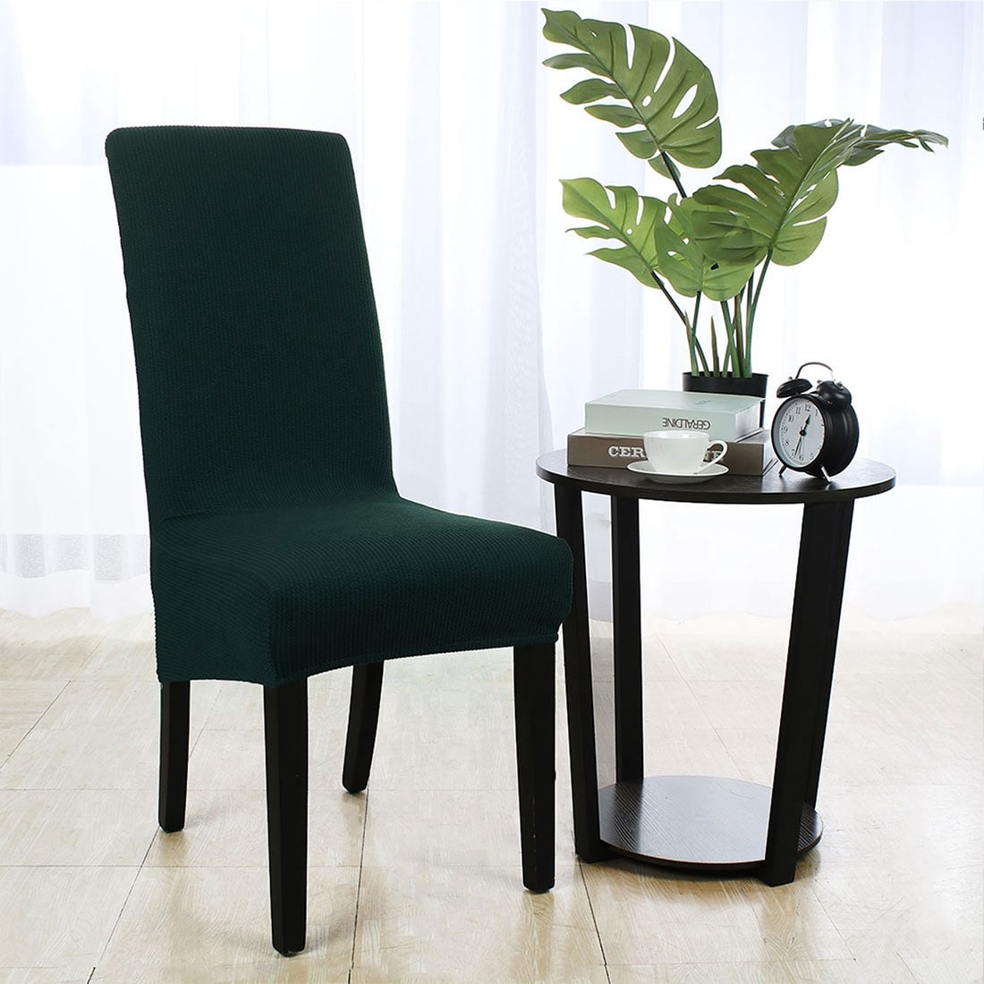 Shop Stretch Knit Jacquard Chair Cover High Back Dining Chair